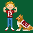 Aggie fan with mascot icon